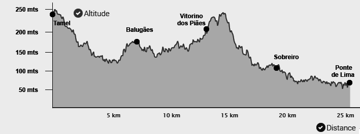 Topografia da etapa do Caminho Português