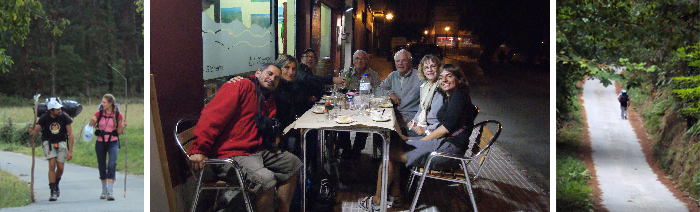 Peregrinos no Caminho, jantar de confraternização em Ribadesella - Caminho do Norte de Santiago de Compostela.